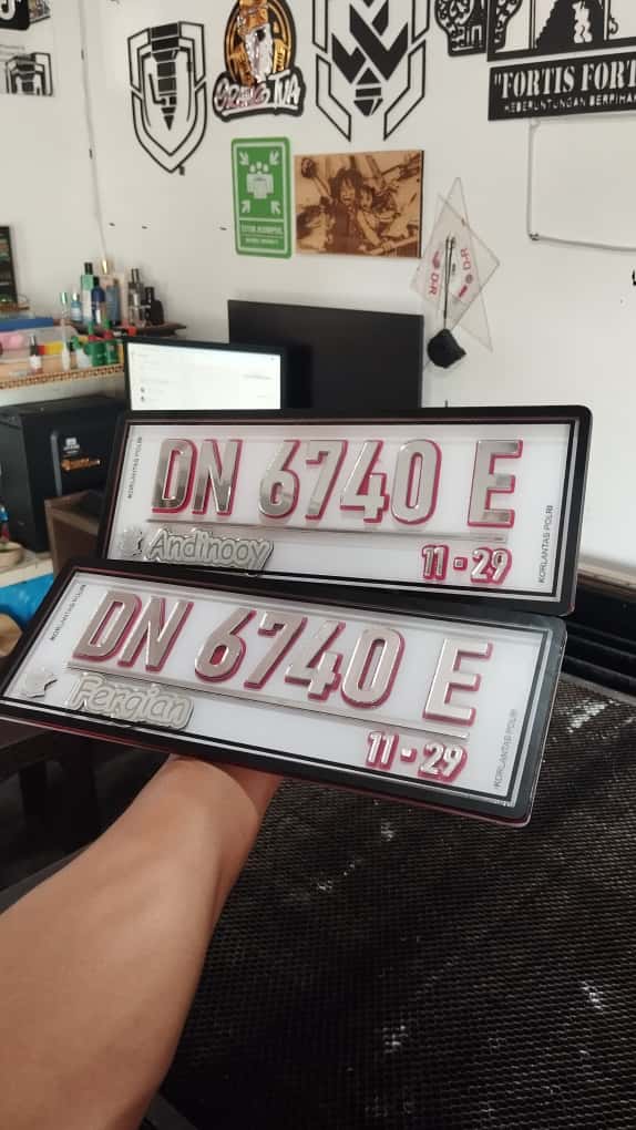 plat nomor motor+cover